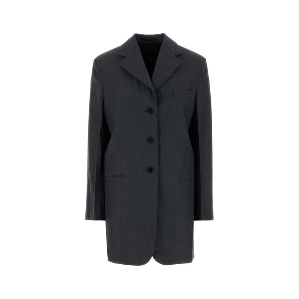 Jil Sander Women Dark Grey Wool Blend Oversize Blazer